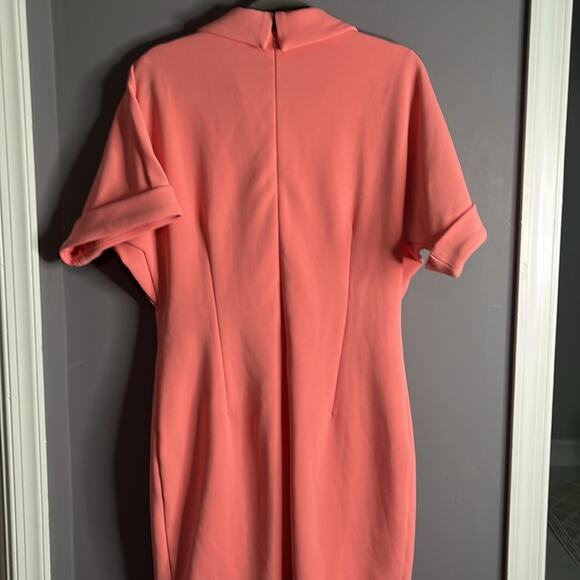 Badgley Mishka Pink Short Sleeve Dress With Exposed Zipper Size 12 - Picture 7 of 11